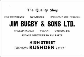 Jim Bugby Advert 1963