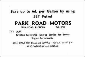 Park Road Motors Advert 1963