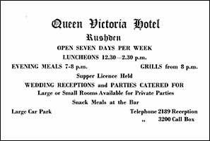 Queen Victoria Hotel Advert 1963
