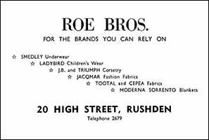 Roe Bros Advert 1963