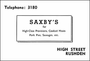 Saxby's Advert 1963