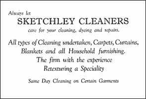 Sketchley Cleaners Advert 1963