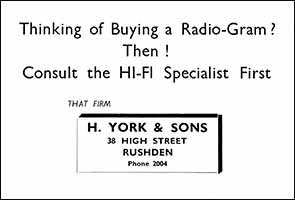 York & Sons Advert 1963