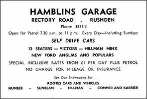 Hamblins Garage Ad Kismet 1962
