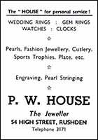 P W House Ad Kismet 1962