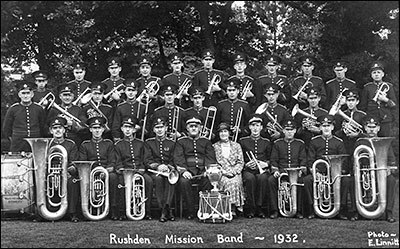 The lady pictured in this1932 photograph is Mrs Clark, the then President of Rushden Mission Band