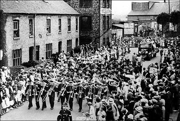 Marching in the town parade in about 1920