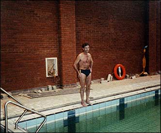 George in the pool in 1990