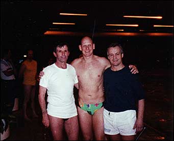 George with Duncan Goodhew and Bobby Davro