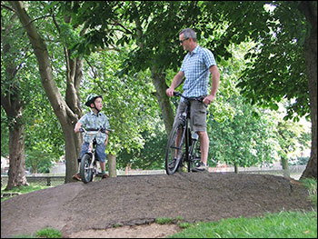 Cyclists enjoying the BMX track in Spencer Park July 2007