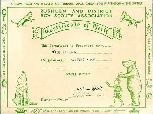 Leaping Wolf certificate