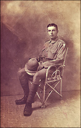 Dennis wearing his soldier's uniform sometime during WW1.