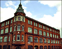 Photograph of Grensons factory at the corner of Queen Street & Cromwell Road