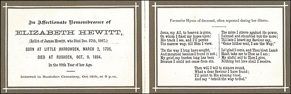 funeral card