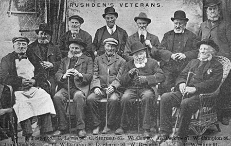 Photograph of 11 of Rushden's Veterans taken c1906