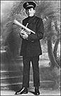 William Scholes with his trombone in 1923