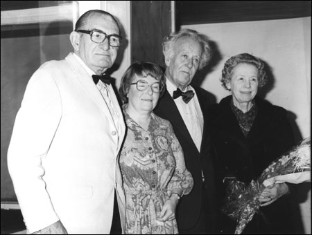 Bill and his wife with Harry and Mrs Mortimer