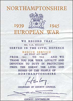 Record of Service in WWII