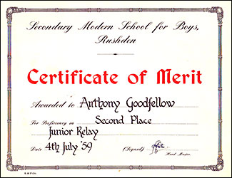 a school sports sertificate