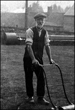 James Carr cutting grass c1915