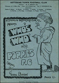 The programme cover with a George Boston cartoon.