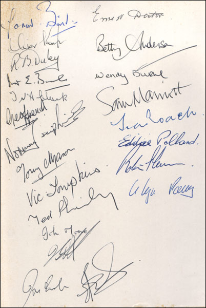 The old members signed the back cover