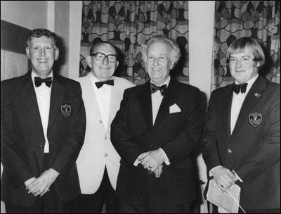 Bill & Harry Mortimer with two members of Towcester Band