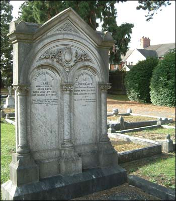 The memorial stone for John & Jane