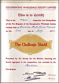 Picture of a Challenge Shield Certificate July 1960 