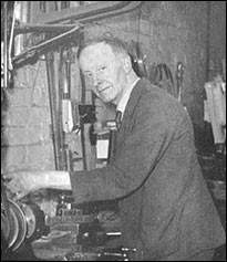 Archie Berrill at work on his machine.