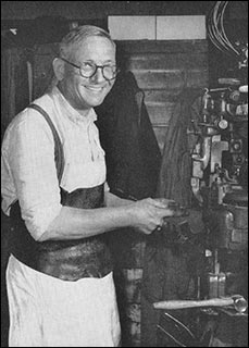 Clarrie Griggs at his machine.