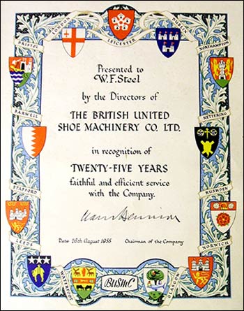 A certificate for 25 years service