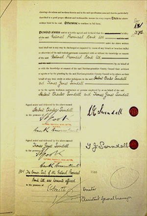 The second page of the bond showing the signatures of the parties