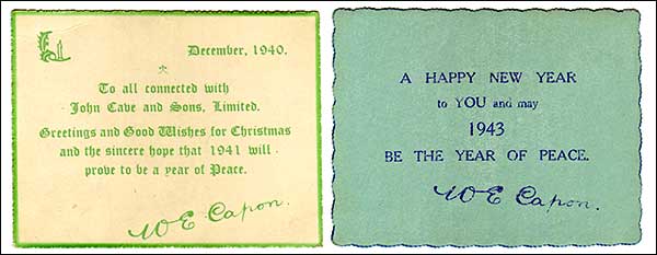 Christmas cards 1940 & 1943