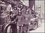 Rushden Fire Brigade in the 1950s.  Click here for details of Fire and Police services, plus reports of crimes, accidents and emergencies