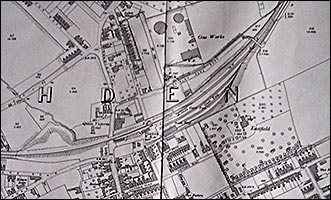 1900 map showing the railway line in Rushden