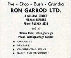 Advert for Ron Garrod Ltd