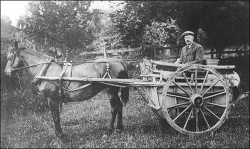 George Willmott with milk cart