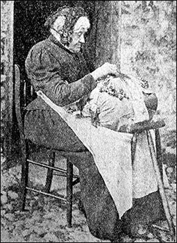 Mrs Meadows lacemaking