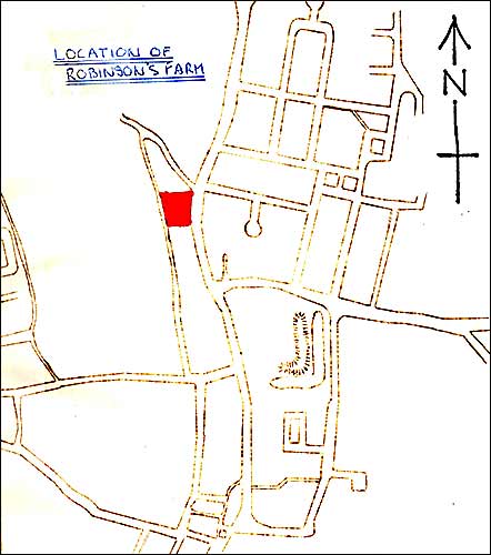 Map showing Robinson's farm