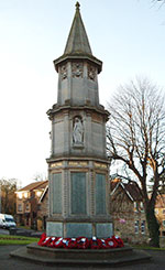 The War Memorial on the green oposite the Parish Church