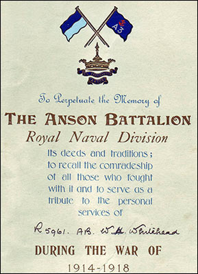 Commemoration from the Anson Battalion