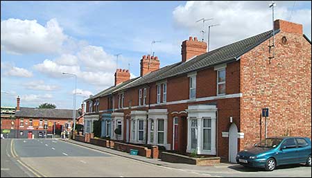 The old railway station in the distance