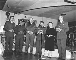 Receiving the Plaque at Corby