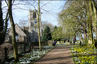 looking toward the church