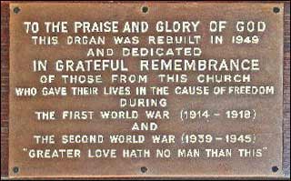 The war memorial plaque