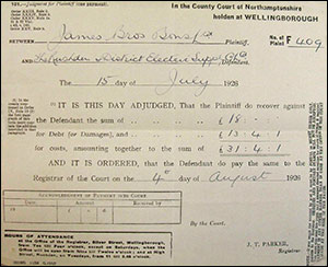 Photograph of the judgement awarded against the Electric Supply Company