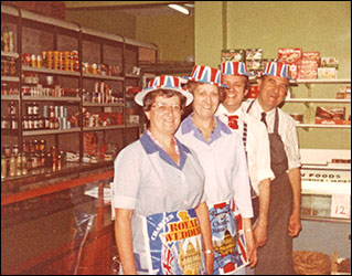 Staff in the shop in 1981 celebrating the wedding of Prince Charles & Princess Diana