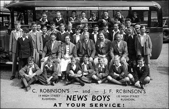 The newspaper delivery boys going on a bus trip