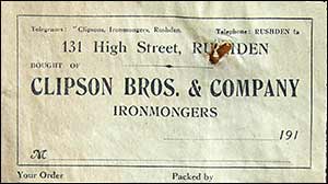Invoice from 1917